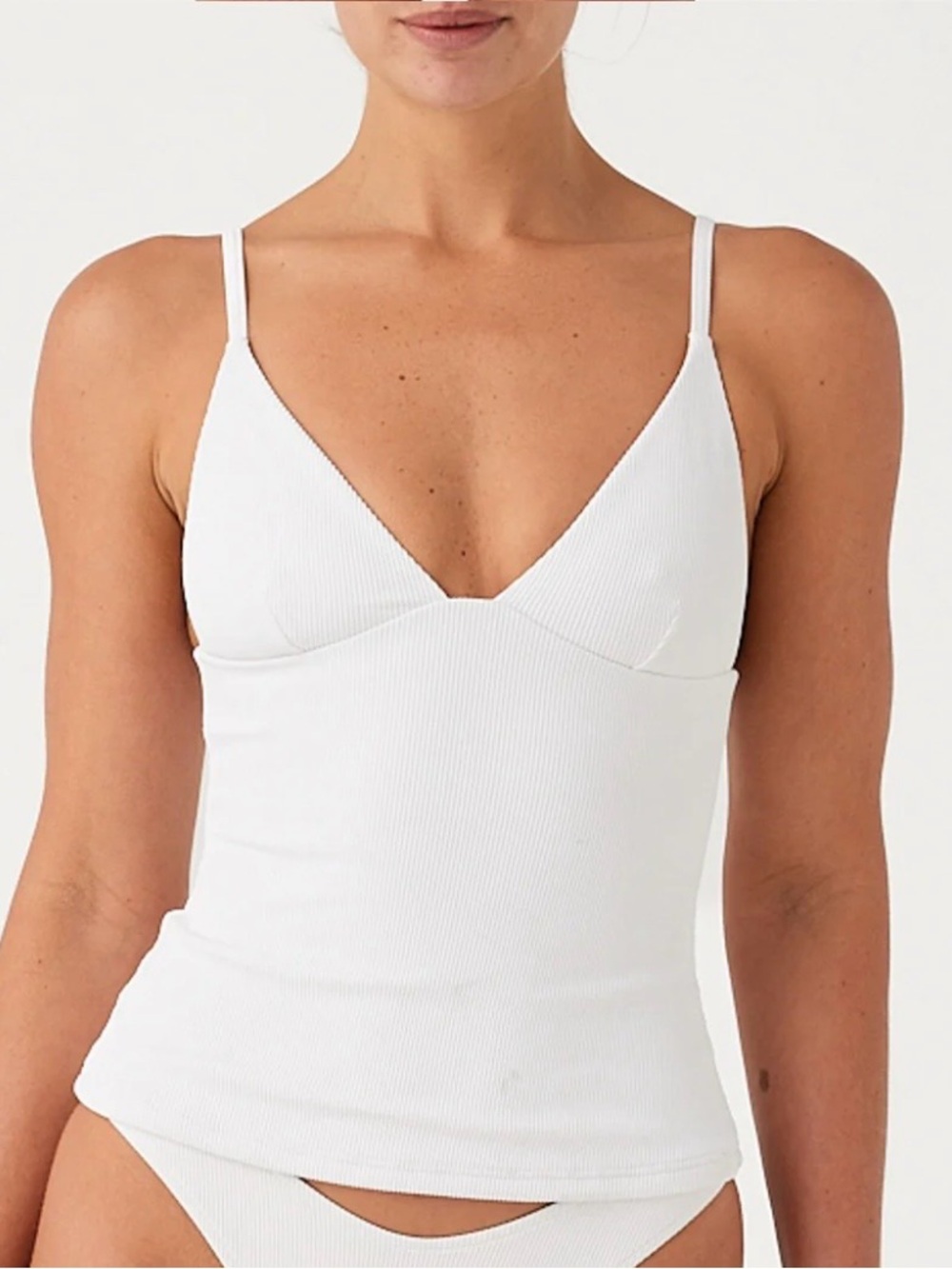 BNWT ZULU & ZEPHYR Signature Stripe Tankini White US6